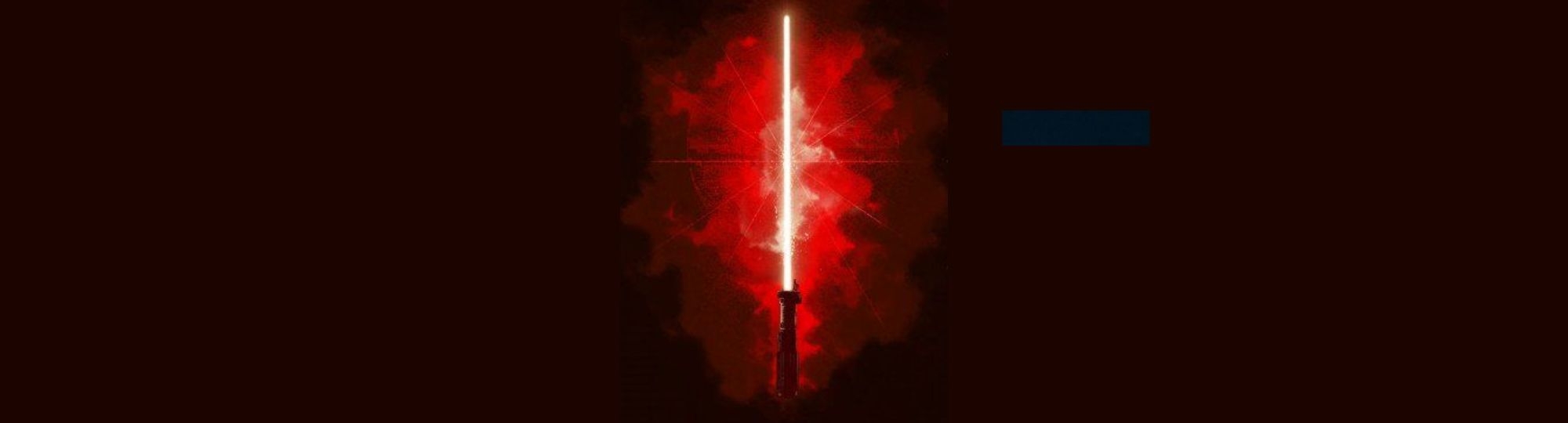 Image of red light saber in the darkness