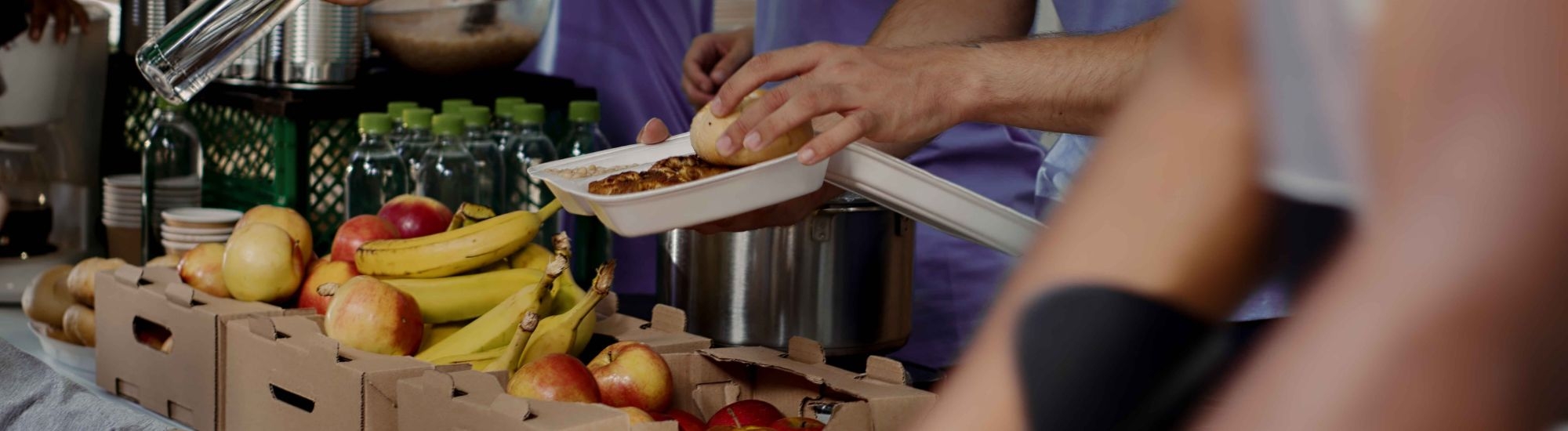 Volunteers preparing meals